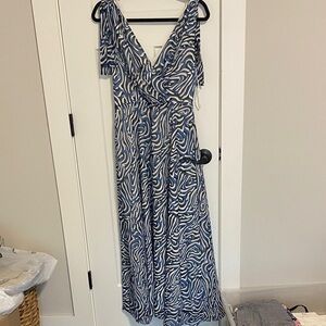 Chelsea28 Navy and White Maxi Dress